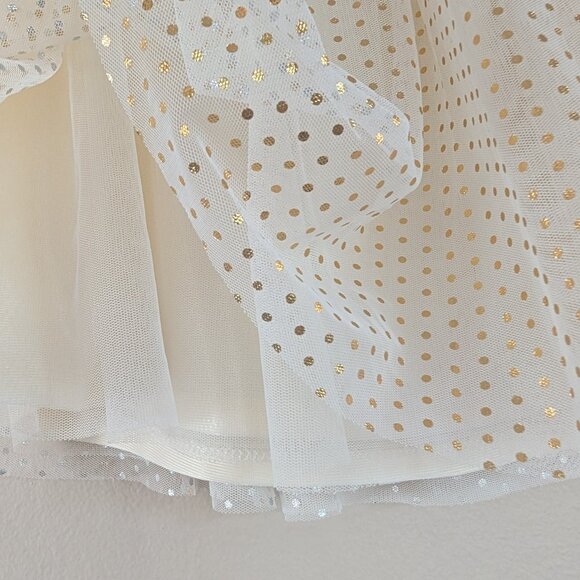 Girl's Polka Dot‎ Metallic Tulle Skirt Holiday Ballet Ballerina Size L (10-12) - Picture 7 of 13
